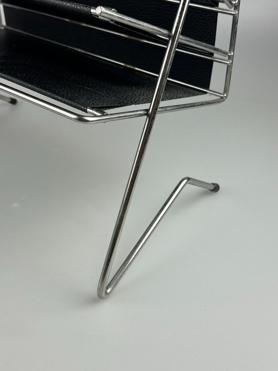 Image 1 of 60s 70s krantenhouder Krantenrek metaal plastic Space Age