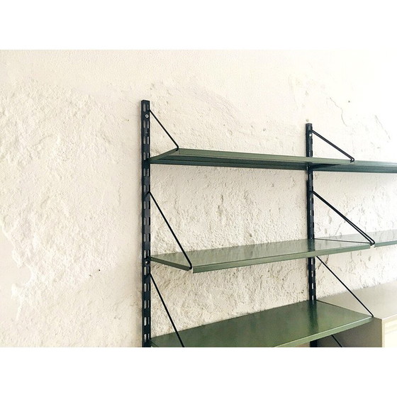 Image 1 of Vintage green and gray metal wall unit by Tjerk Reijenga for Pilastro, 1960