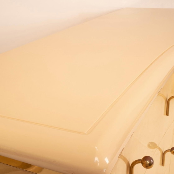 Luciano Frigerio Nettuno Credenza Curva in Pergamena per Frigerio di Desio 1970 – Cassettiere, Brass (photo 26 of 27)