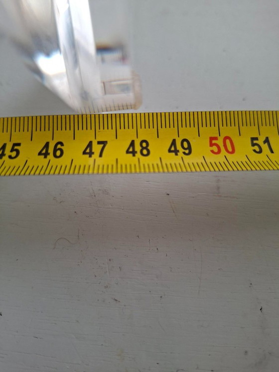 Image 1 of Lampe de table au design vintage avec base en plexiglas – métal bleu – style années 80/90