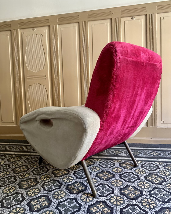 Image 1 of Zeldzame Franse lounge stoel door François Letourneur Uitgegeven door Maurice Mourra, Parijs jaren 50