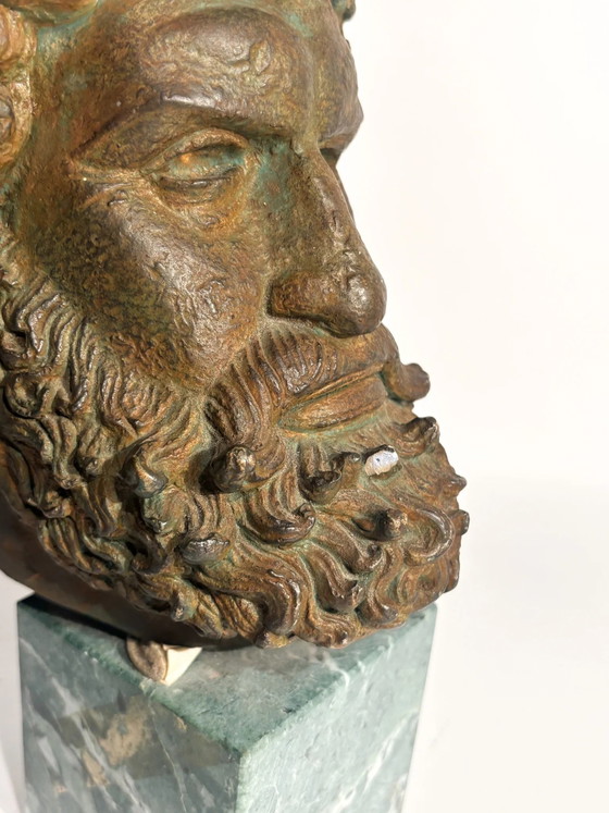 Head of the Boxer Satyros of Elis in Molded Marble, 20th Century – Sculpture (photo 5 of 10)
