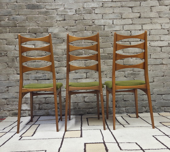 Image 1 of Set de 3 chaises scandinaves 1960