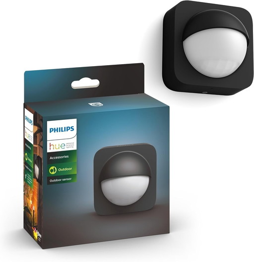 Philips Hue, capteur de Mouvement extérieur, Accessoire d'éclairage Intelligent pour Le contrôle de la lumière extérieure, sans 