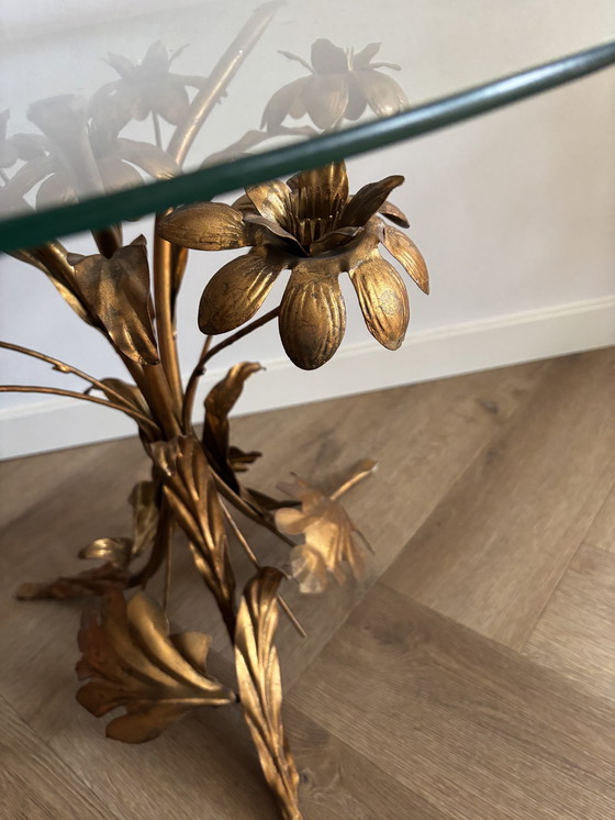 Image 1 of VINTAGE MESSING VERGULDE BIJZETTAFEL / SALONTAFEL HANS KÖGL