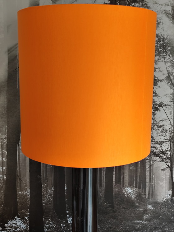 Image 1 of Vintage tafellamp in Space Age-stijl, oranje gerookt glas, Zweden, jaren 70.