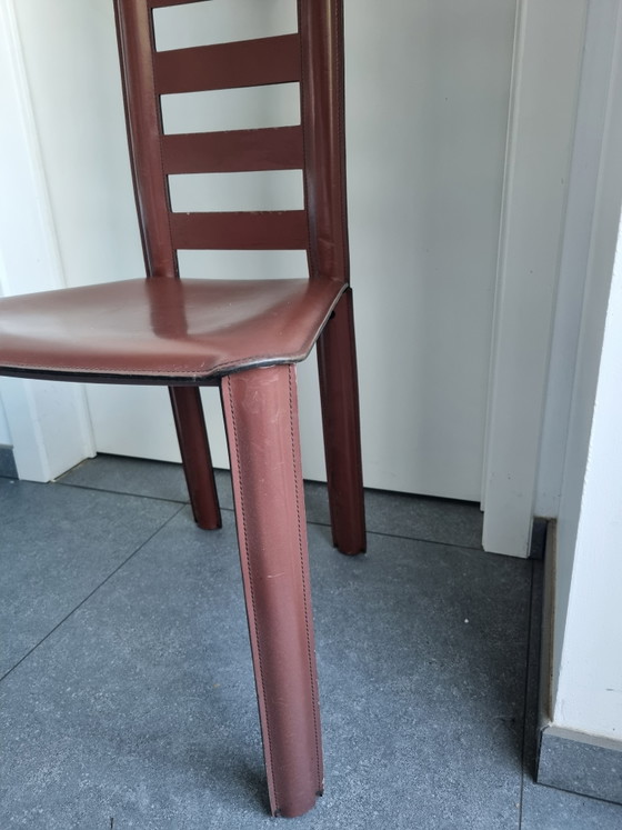 Set aus 4 Ladderback Esszimmerstühle – de Couro of Brazil, Leather (photo 3 of 8)