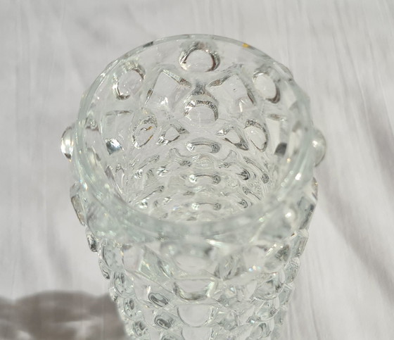 Pavel Pánek - Brutalism - small pressed glass vase - Libochovice glassworks / Sklo Union 70s (photo 6 of 11)
