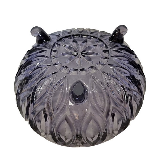 Bol Vintage Lausitzer Glaswerke Orion, Verre pressé violet (photo 2 sur 6)