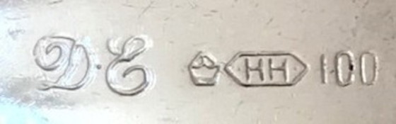 Image 1 of Originele cassette met 6 verzilverde lepeltjes en 6 vorkjes