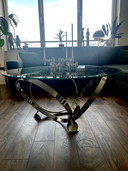 Space Age Salontafel, Knut Hesterberg, Chroom, Glas