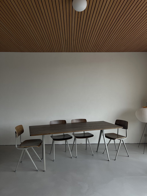 Hay Friso Kramer 1x Pyramid table + 4x Result chairs