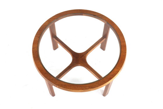 Image 1 of G-Plan round coffee table teak with glass vintage