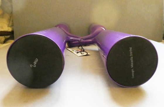 Image 1 of Double candle holder, design Mikaela Dörfel, stainless steel, purple lacquered, Menu, Denmark