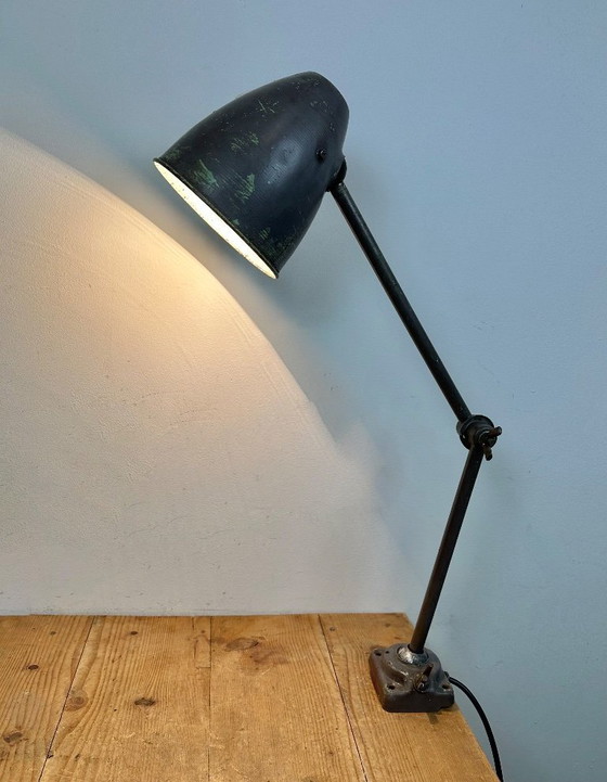 Image 1 of Brown Industrial Workshop Table Lamp, 1960s