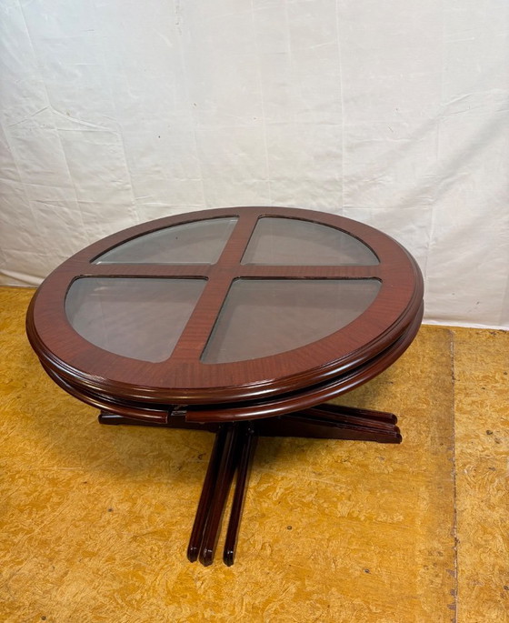 Vintage G-Plan Round Coffee Table & 4 Nested Stools | 1970s | Mahogany & Glass | Mid-Century Retro Design A (photo 9 of 18)