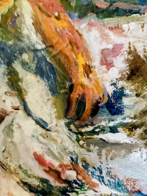 Image 1 of T. van Steenbergen "Beachgirl" 24 x 30 cm