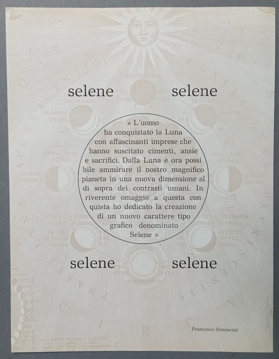 Image 1 of Francesco Simoncini industriell 'Selene' original lithographische Werbung 1960er Jahre