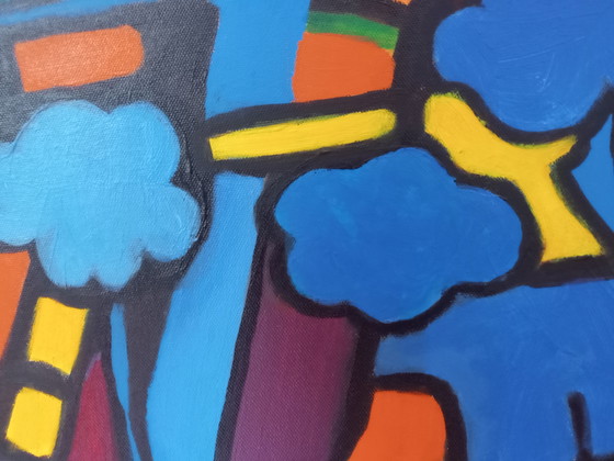 Image 1 of T. van Steenbergen "Paesaggio olandese" 70 x 90 cm