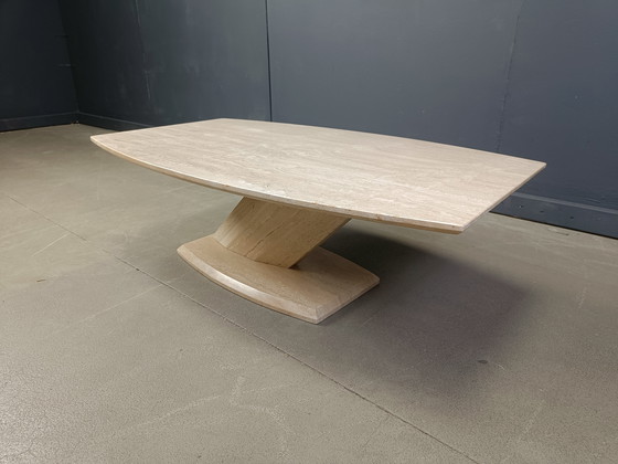 Image 1 of Vintage travertijnen salontafel, jaren 1980