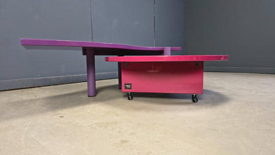 Image 1 of Mesa de centro giratoria Maurizio Salvato de madera de nogal para Saporiti Italia, años 80