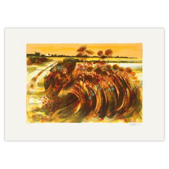 Image 1 of Michel KING Ajoncs en fleurs Lithographie signée 1970