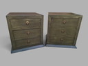 2 unique shagreen-clad Nightstands, chest of drawers, dimensions: 50x50cm and 50cm high.