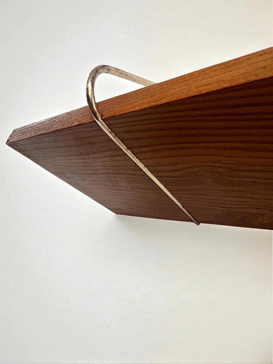 Étagère murale String vintage en bois avec supports métalliques | Style Mid-Century | Étagère ouverte | (photo 5 of 8)