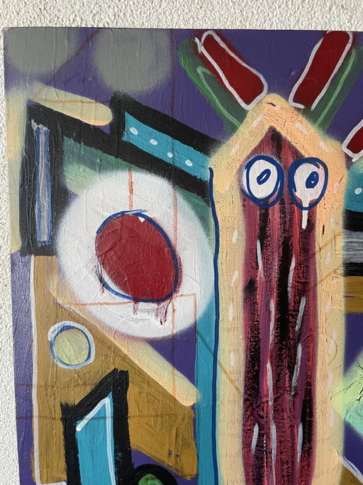 Abstract therapy art on canvas signed artist from Bergen op Zoom street art