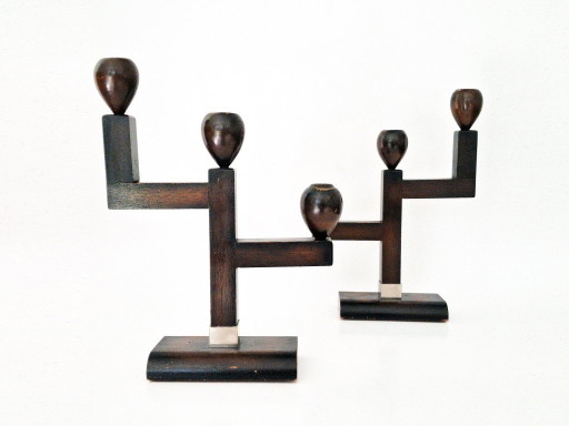 Kandelaar Set Art Deco – kandelaars en kaarsen, Wood (photo 2 of 17)