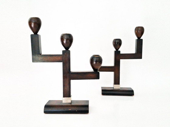 Kandelaar Set Art Deco – Kandelaars en kaarsen, Wood (photo 2 of 17)