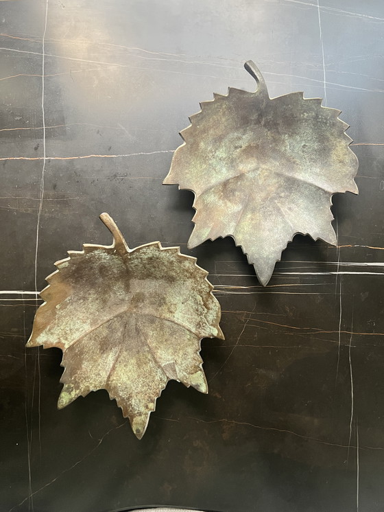 Image 1 of Dekoratives Tablett in Form eines Blattes (2 Stück)