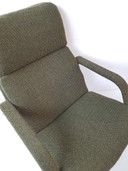 Vintage Artifort draaifauteuil groene ploegstof nieuw 