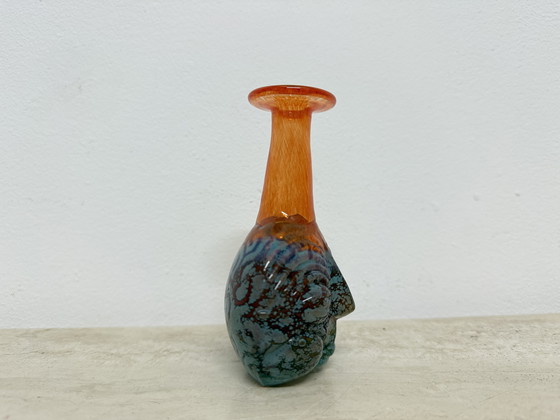 Image 1 of Raro Kjell Engman para Kosta Boda Suecia jarrón Rio face glass jarrón en miniatura