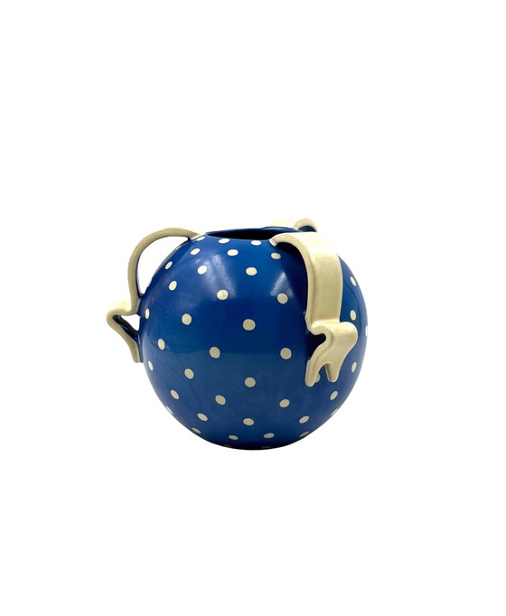 Image 1 of Art Deco blue ceramic vase, Rometti, Umbertide Italy 1930s