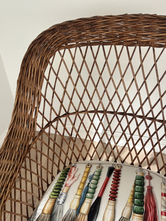 Image 1 of Pierre Frey geflochtener Sessel mit Kissen