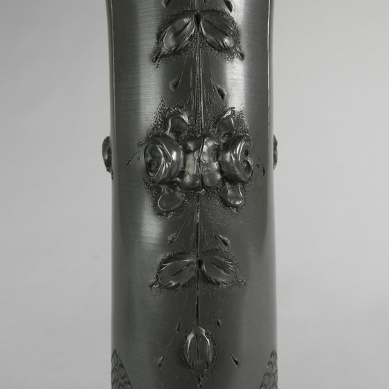 Image 1 of Pewter Art Nouveau vase signed Pechez, early 20th century
