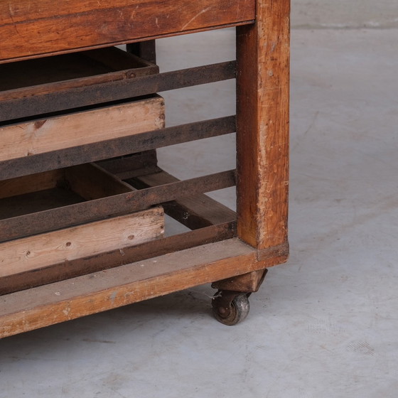 Image 1 of Antiek Engels Bakkers Werkblad of Keuken Eiland Tafel