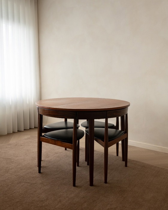Ensemble de Salle à Manger Roundette Mid Century en Teck par Hans Olsen pour Frem Røjle, 1950s, Set de 5 (photo 5 of 25)