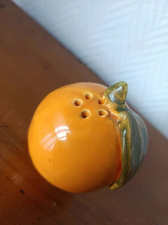 Image 1 of 4x salerons en barbotine fruits et légumes  vintage