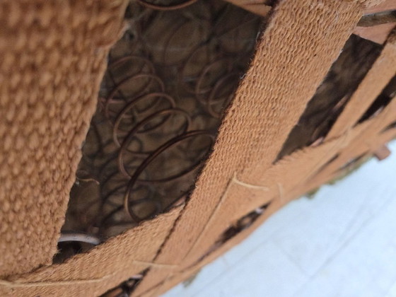 Image 1 of 1960s, Danish 2-seater "Banana" sofa, original green furniture velour.