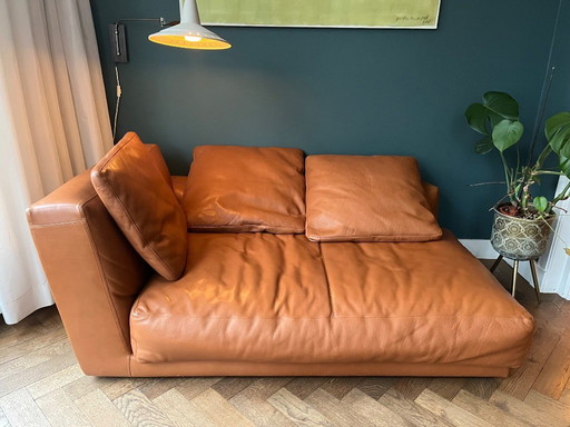 Divano B&B Italia Antonio Cittero modello Luis zgan in pelle cognac