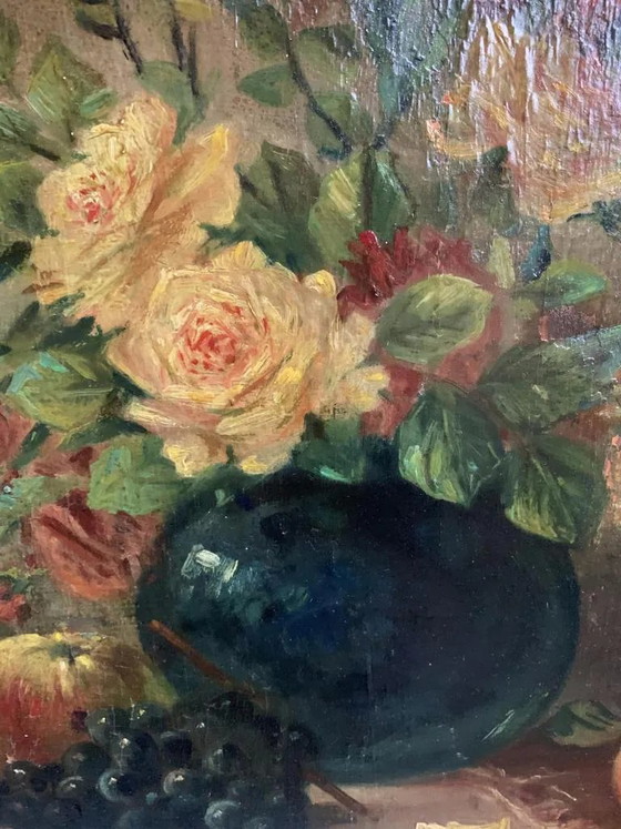 Painting "Still Life with Flower and Fruit". – Paintings & Drawings, Wood (photo 5 of 6)