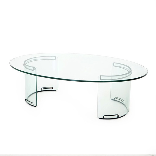 "Adam" salontafel in transparant glas van Luigi Massoni voor Gallotti e Radice, 1970