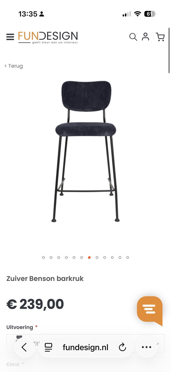 Image 1 of 2 chaises de bar Zuiver