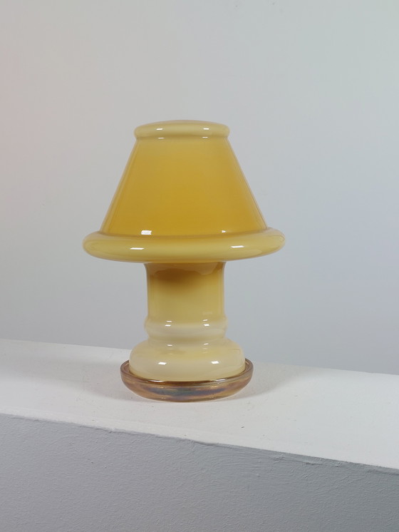 Image 1 of Pair of vintage glass table lamps bedside lamps