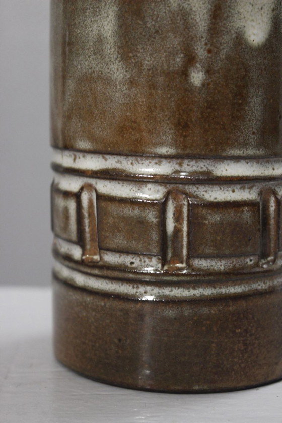 Image 1 of Marius & Huguette Bessone geometric scroll vase Vallauris France