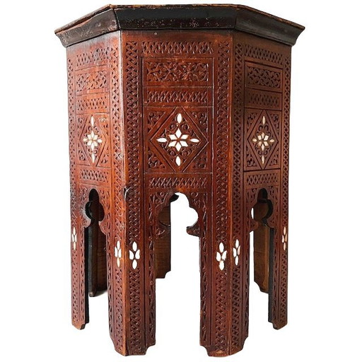 Antigua mesa auxiliar islámica de perlas años 1890