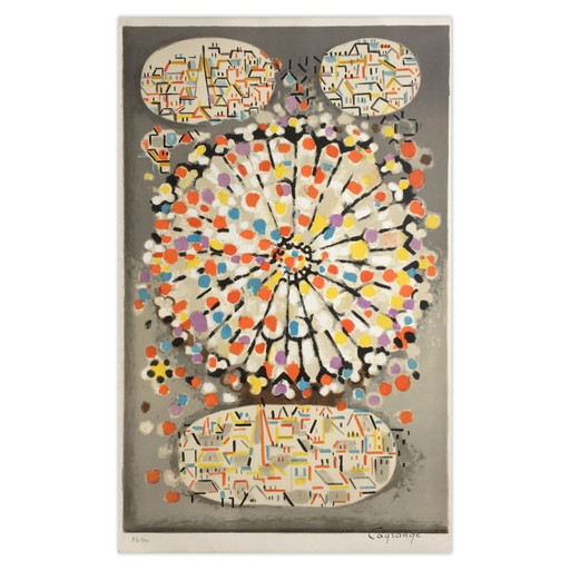 Jacques LAGRANGE Signierte Lithografie Chartres 1960 – lithos zeefdrukken, Paper