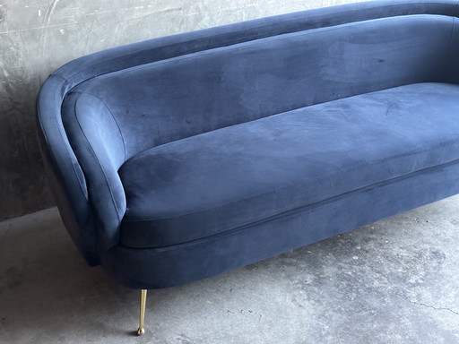 Eichholtz Sofa Orion — Savona Midnight Blue Velours – 3 5 zitsbanken, Textile, Velvet (photo 2 of 10)